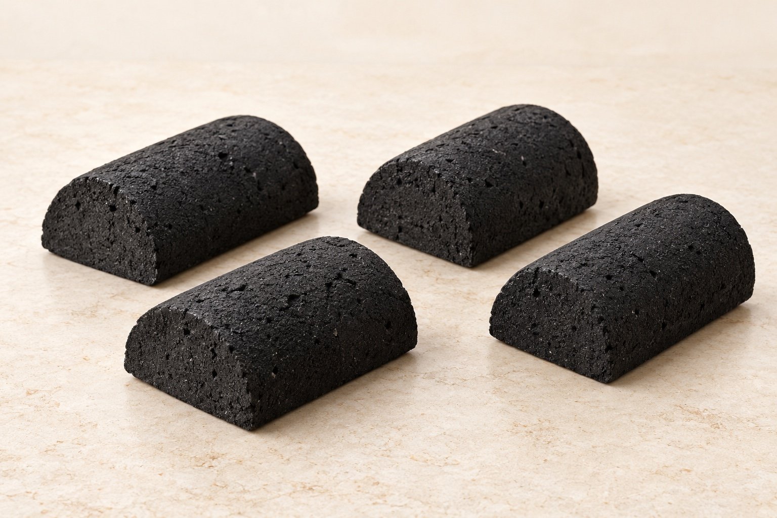 Shisha and hookah dome coconut-shell charcoal briquettes, unlit